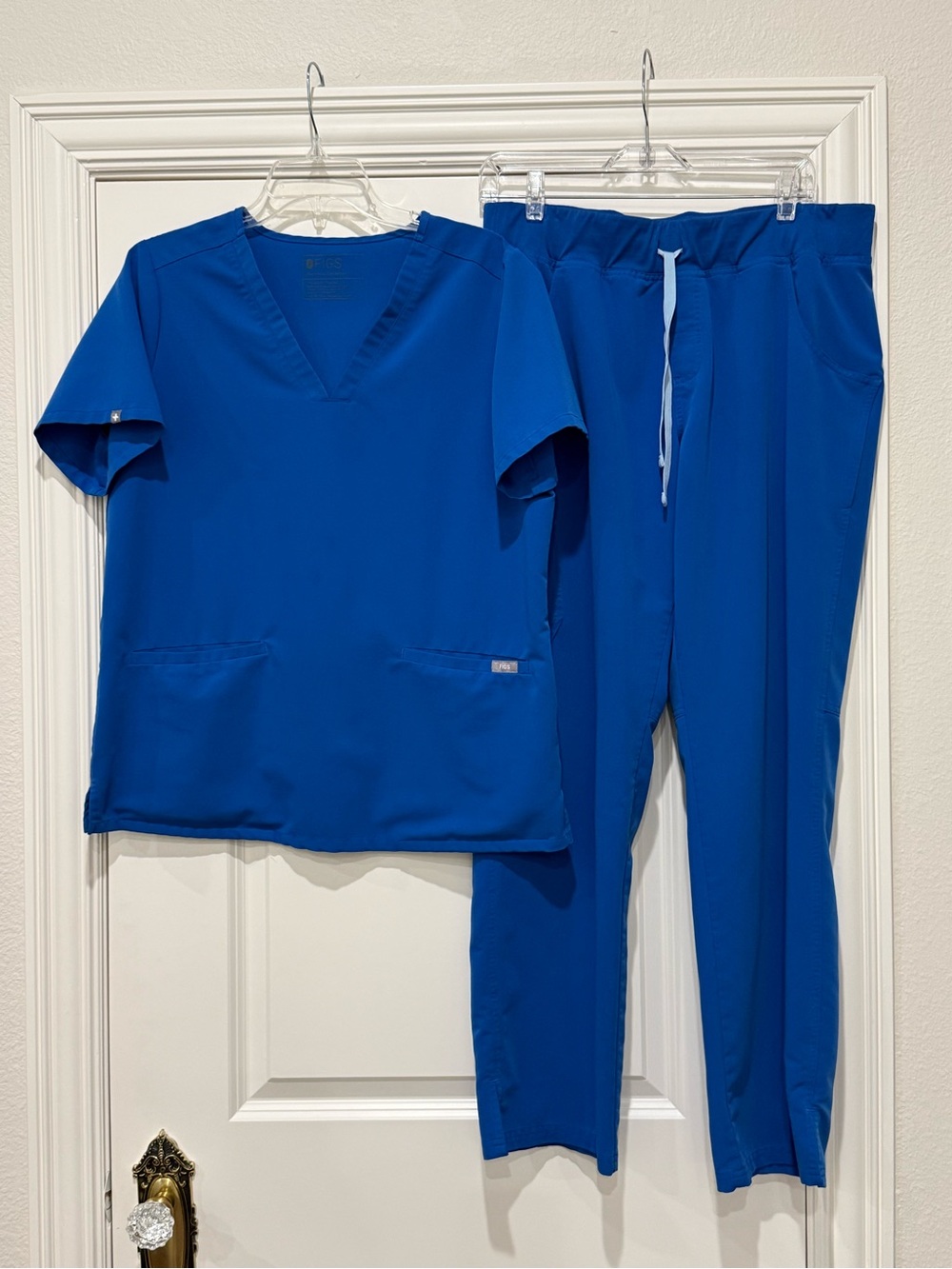 Figs Royal Blue Scrub Set Large Kade Cargo Pants Regular Length and Casma